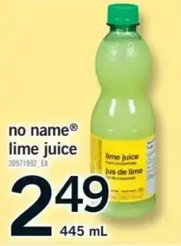 Fortinos no name lime juice offer