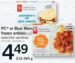 Fortinos PC or Blue Menu frozen entrées offer