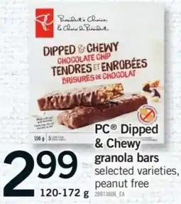 Fortinos PC dipped & chewy granola bars offer