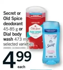 Fortinos Secret or Old Spice deodorant offer