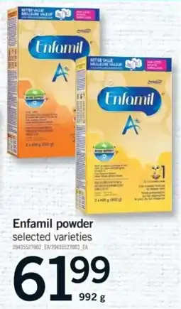 Fortinos Enfamil powder selected varieties offer