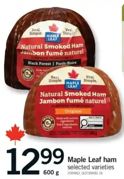 Fortinos Maple Leaf ham offer