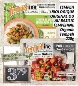 Supermarché PA Tempehine Tempeh Original or Basil offer