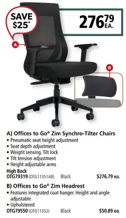 Covey Basics Offices to Go Zim Synchro-Tilter Chairs offer