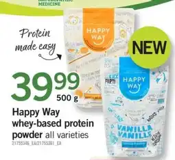Fortinos Happy Way whey-based protein powder all varieties offer