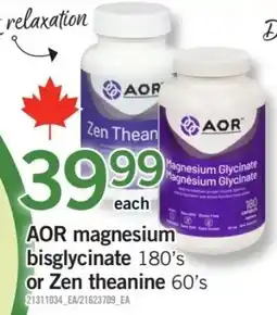 Fortinos AOR magnesium bisglycinate or Zen theanine offer