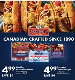 Longo's Schneiders Juicy Jumbos Wieners offer