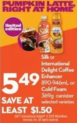 Longo's Silk or International Delight Coffee Enhancer offer