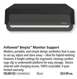 Covey Basics Fellowes Breyta Monitor Support offer
