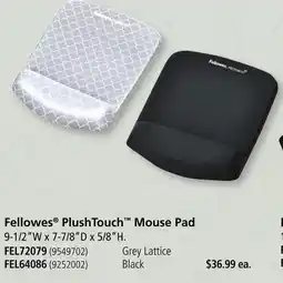 Covey Basics Fellowes PlushTouch Mouse Pad offer