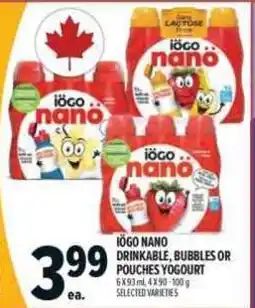 Metro Iogo nano drinkable bubbles or pouches yogurt offer