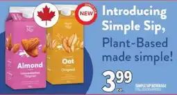 Metro Simple Sip Plant-Based offer