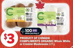 Foodland Compliments Organic Whole White or Cremini Mushrooms offer