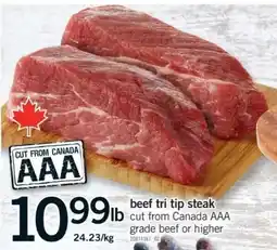 Fortinos beef tri tip steak offer