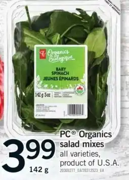 Fortinos PC Organics salad mixes offer