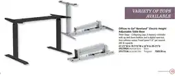Covey Basics Offices to Go® Newland™ Electric Height Adjustable Table Base offer