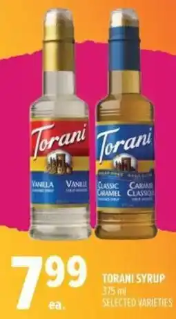 Metro Torani syrup offer
