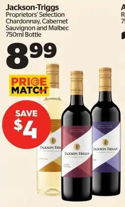 Calgary Co-op Jackson-triggs proprietors' selection chardonnay, cabernet sauvignon and malbec offer