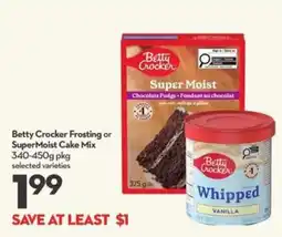 Longo's Betty Crocker frosting or super moist cake mix offer