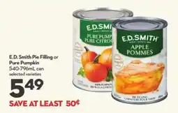 Longo's E.D. Smith pie filling or pure pumpkin offer