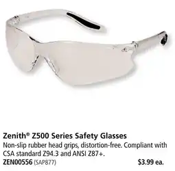 Covey Basics Zenith z500 series safety glasses offer