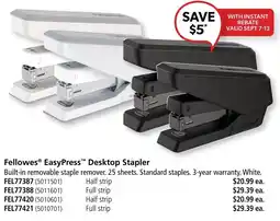 Covey Basics Fellowes EasyPress Desktop Stapler offer
