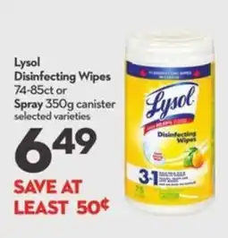 Longo's Lysol disinfecting wipes offer