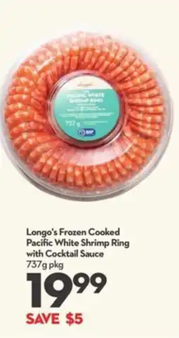 Longo's Longo's Frozen Cooked Pacific White Shrimp Ring with Cocktail Sauce offer