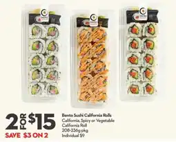 Longo's Bento Sushi California Rolls offer