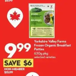 Longo's Yorkshire Valley Farms Frozen Organic Breakfast Patties offer