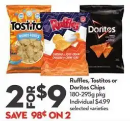 Longo's Ruffles Tostitos or Doritos Chips offer