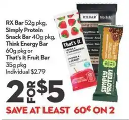 Longo's rx bar simply protein think energy bar that's it fruit bar offer