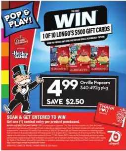 Longo's Orville popcorn offer