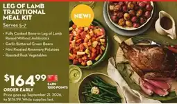 Longo's Leg of Lamb Traditional Meal Kit offer