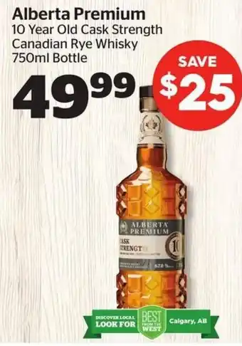 Alberta Premium 10 Year Old Cask Strength Canadian Rye Whisky