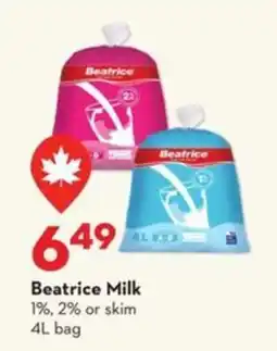 Longo's Beatrice milk offer