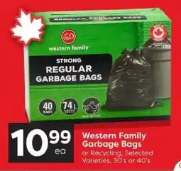 Quality Foods Western Family Garbage Bags offer
