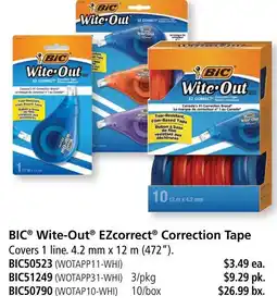 Covey Basics Bic wite-out ezcorrect correction tape offer