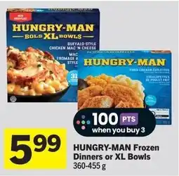 Foodland Hungry-man frozen dinners or xl bowls offer