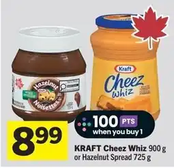 Foodland Kraft Cheez Whiz or Hazelnut Spread offer