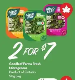 Longo's Goodleaf Farms Fresh Microgreens offer