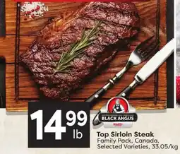 Quality Foods Black angus top sirloin steak offer