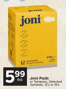 Quality Foods Joni Pads offer