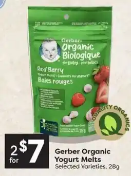 Quality Foods Gerber Organic Yogurt Melts offer
