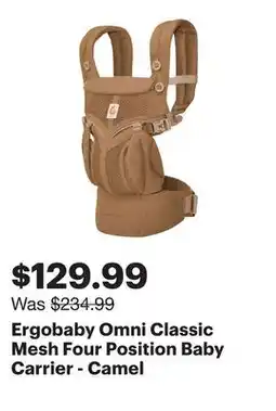 Best Buy Ergobaby Omni Classic Mesh Four Position Baby Carrier - Camel offer