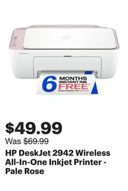 Best Buy HP DeskJet 2942 Wireless All-In-One Inkjet Printer - Pale Rose offer