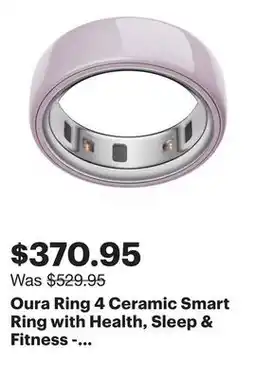 Best Buy Oura Ring 4 Ceramic Smart Ring with Health, Sleep & Fitness - 23-Day Battery - Petal - Size 8 offer