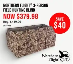 Cabela's NORTHERN FLIGHT 3-PERSON FIELD HUNTING BLIND offer