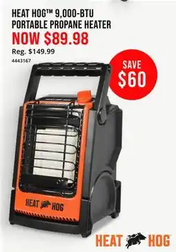 Cabela's HEAT HOG 9,000-BTU PORTABLE PROPANE HEATER offer