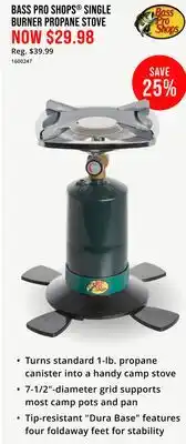 Cabela's BASS PRO SHOPS SINGLE BURNER PROPANE STOVE offer